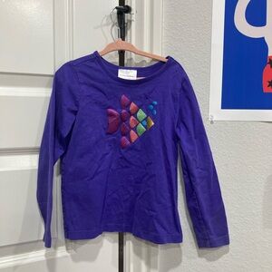 Hanna Andersson Purple Long Sleeve Tee with Fish Graphic Design